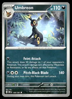 Umbreon 130/197 Pokemon OBF Uncommon NM - Image 2