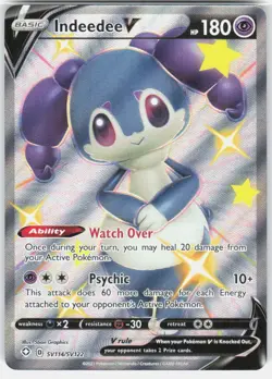 Indeedee V SV114/SV122 Holo V Rare Shining Fates Shiny Vault Pokemon Holo NM - Image 1