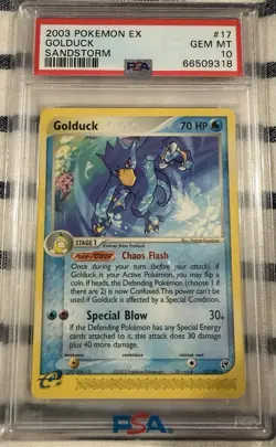 Pokemon EX Sandstorm Golduck PSA 10 #17 [POP 18] - Image 1