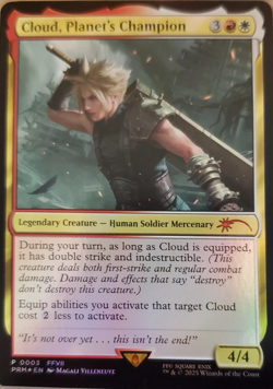 MTG: Final Fantasy Foil Promo: Cloud, Planet's Champion - NM - Image 1