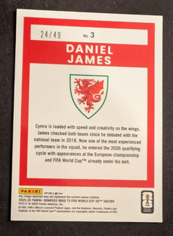 Daniel James Teal Mojo Optic #3 2025 Panini Donruss Road to FIFA Wales Leeds /49 - Image 2