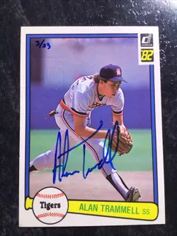 donruss recollection collection alan trammell auto #3/23 Detroit Tigers - Image 1