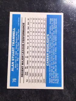 donruss recollection collection alan trammell auto #3/23 Detroit Tigers - Image 3