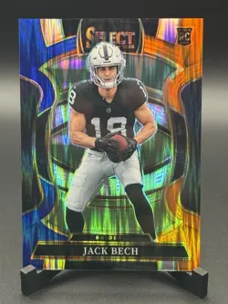 2025 Panini Select - Concourse Jack Bech #6 Orange & Blue Shock Prizm (RC) /35 - Image 1