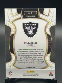 2025 Panini Select - Concourse Jack Bech #6 Orange & Blue Shock Prizm (RC) /35 - Image 2