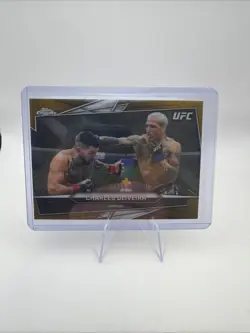 2026 Topps Chrome UFC-Charles Oliveira Gold Foil Refractor /50 #150 - Image 1