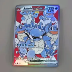 Pokemon Cute Squirtle Squad Team Up Tag Team Custom Holofoil Card - Image 1