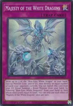 1x Majesty of the White Dragons - 1st Ed NM Eng YuGiOh - Blue-Eyes White Destiny - Image 1