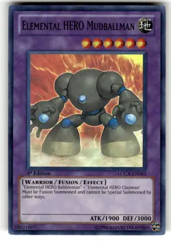 Elemental HERO Mudballman LCGX-EN053 1st Super Rare NM Yugioh Card - Image 1