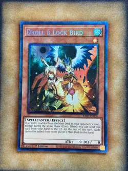 Yugioh Droll & Lock Bird RA02-EN006 Prismatic Collector Rare STBL ART 1st Ed NM - Image 1