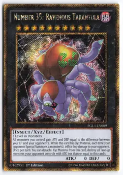 Yugioh - Number 35: Ravenous Tarantula PGL3-EN009 1st Edition - Gold Secret Rare - Image 1
