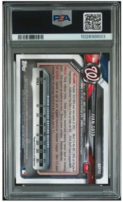 2018 Bowman Chrome Juan Soto Gold #/50 #BCP52 - Image 2