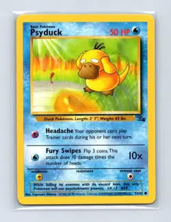 Psyduck 53/62 Common Fossil Pokemon Unlimited Lightly Played - Image 1