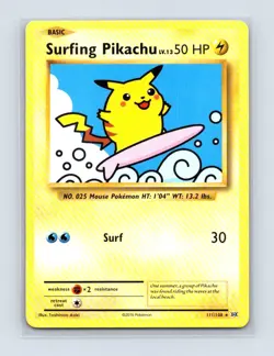 Surfing Pikachu 111/108 Secret Rare Evolutions Pokemon Lightly Played - Image 1