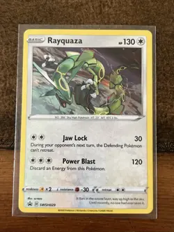 Pokemon TCG Rayquaza SWSH029 Sword & Shield Cosmos Holo Black Star Promo - NM - Image 1