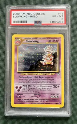 SWIRL 2000 PSA 8 Slowking #14 Holo Rare WOTC Pokemon Game Neo Genesis Unlimited - Image 1