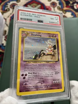 SWIRL 2000 PSA 8 Slowking #14 Holo Rare WOTC Pokemon Game Neo Genesis Unlimited - Image 2