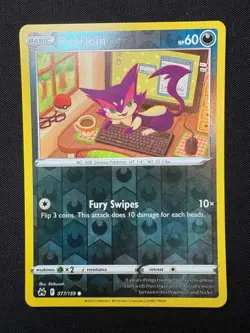 Purrloin 077/159 Reverse Holo LP-NM - Pokemon TCG Sword&Shield Crown Zenith CRZ - Image 1