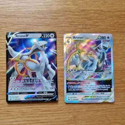 Pokemon TCG Arceus V SWSH306 & Arceus VStar SWSH307 Promos With Sleeves - Image 1