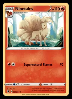 Ninetales 030/264 Uncommon Fusion Strike Pokemon Near Mint - Image 1