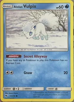 Alolan Vulpix - 53/214 - Lost Thunder Pokemon 2018 - Image 1
