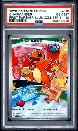 2026 POKEMON MEP EN-ME BLACK STAR PROMO #038 CHARMANDER PSA 10 - Image 1