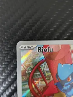 Pokemon Riolu #010 Mega Evolution ETB Promo Illustration Rare Full Art Holo - Image 3