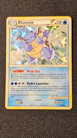 BLASTOISE Unleashed Series POKEMON Cracked Ice Holo 2010 Trading Card 13/95 - LP - Image 2
