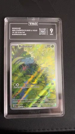 TAG 9 2023 Pokemon TCG Bulbasaur 166/165 SV 151 Illustration Rare Holo - Image 1