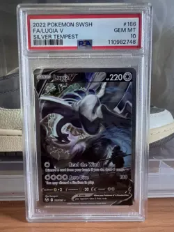 PSA 10 Pokemon TCG Silver Tempest Lugia V 186/195 Full Art - Image 1