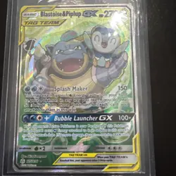 Blastoise & Piplup GX 215/236 Cosmic Eclipse TAG TEAM Full Art Holo 2019 - Image 1