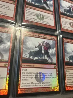 1X Magic the Gathering MTG Journey into Nyx Launch DICTATE OF THE TWIN GODS Foil - Image 1