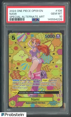 2024 One Piece Nami OP09 EN Special Alternate Art PSA 10 GEM MINT - Image 1