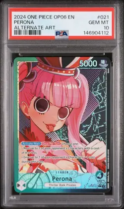 PSA 10 2024 ONE PIECE OP06 WINGS OF THE CAPTAIN 021 PERONA ALTERNATE ART - Image 1