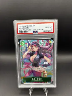 Nico Robin Mini Tin Pack Set Vol.2 - Bisai 2025 JP #111 Holo PSA 10 - Image 1
