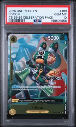 2025 One Piece EN CS 25-26 Celebration Pack Edison OP07-100 PSA 10 GEM MINT - Image 1