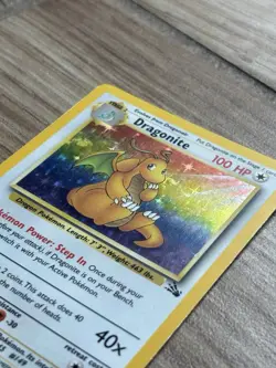 Dragonite 4/62 Fossil Holo Rare 1999 WOTC Pokemon Card Vintage Trading Card - Image 3