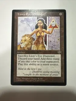Magic The Gathering Lion’s Eye Diamond MTG Mirage 1996 Vintage Rare Nice MP - Image 1