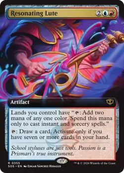 MTG - [SOS - 355 Foil] Resonating Lute (Extended Art) - Secrets of Strixhaven - Image 1