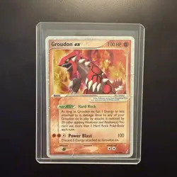 Pokemon 2006 Groudon EX-#93/100-CRYSTAL Guardians-Holo Card HP/Dam - Image 1