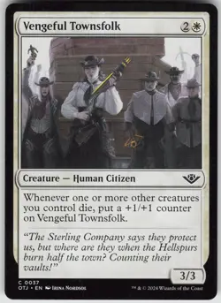 MTG Vengeful Townsfolk 37 Outlaws of Thunder Junction C Normal NM - Image 1