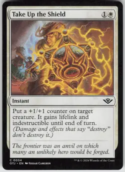 MTG Take Up the Shield 34 Outlaws of Thunder Junction C Normal NM - Image 1