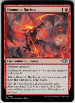 MTG Demonic Ruckus 120 Outlaws of Thunder Junction U Normal NM - Image 1