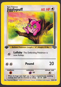 Jigglypuff 54/64 1st Edition Jungle Pokemon Card 1999 NM - Image 1
