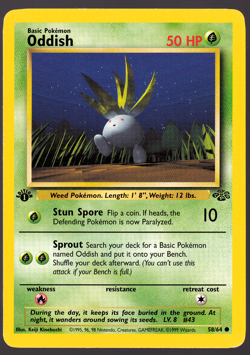 Oddish 58/64 1st Edition Jungle Pokemon Card 1999 NM - Image 1