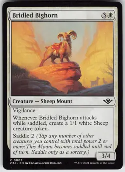 MTG Bridled Bighorn 7 Outlaws of Thunder Junction C Normal NM - Image 1