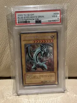 2003 Yugioh Blue Eyes White Dragon BPT-009 PSA 4 #009 Secret Rare - Image 1