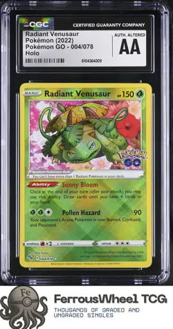Radiant Venusaur #004/078 - 2022 Pokemon GO - CGC Authentic Altered - Image 1