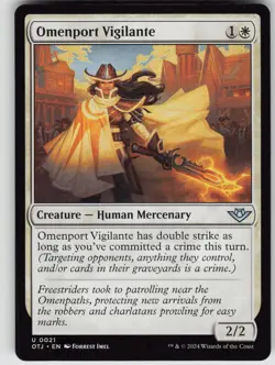 MTG Omenport Vigilante 21 Outlaws of Thunder Junction U Normal NM - Image 1