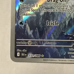 Pokemon Cryogonal 111/086 Illustration Rare SV: Black Bolt Full Art NM - Image 5